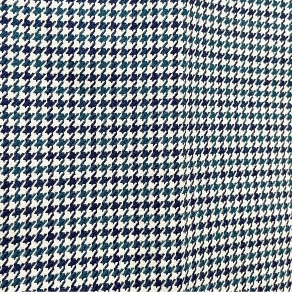 Talbots Chatham Ankle Pants Button Hem Side Zip Teal Houndstooth Women’s Size 4P - Image 5