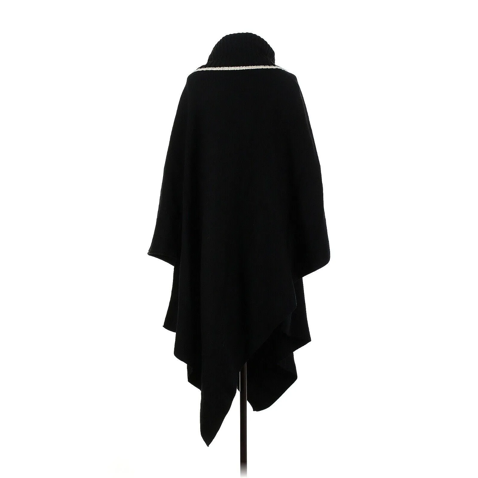 ZARA Black Oversized Knit Cape Turtle Neck Long Cape - S - Image 2