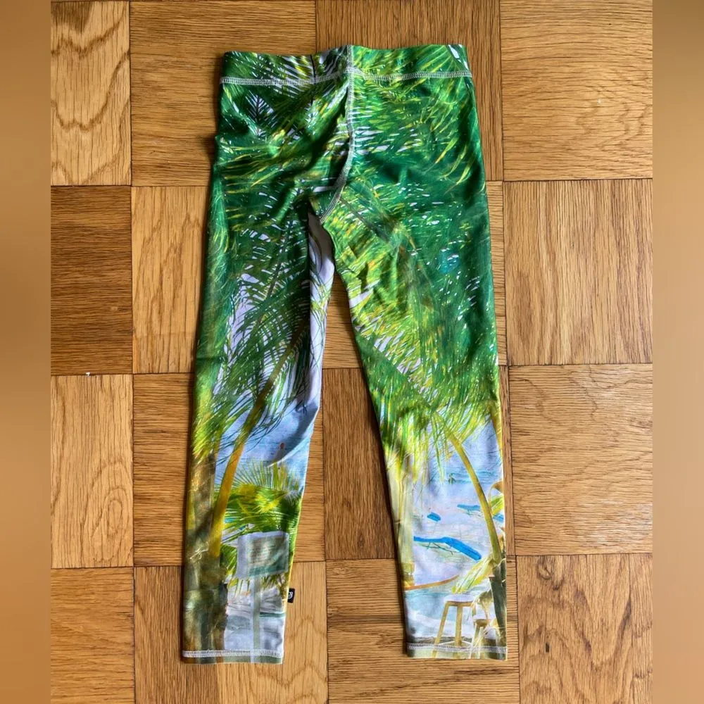 Zara Terez tropical beach print cropped workout leggings XS - Image 4