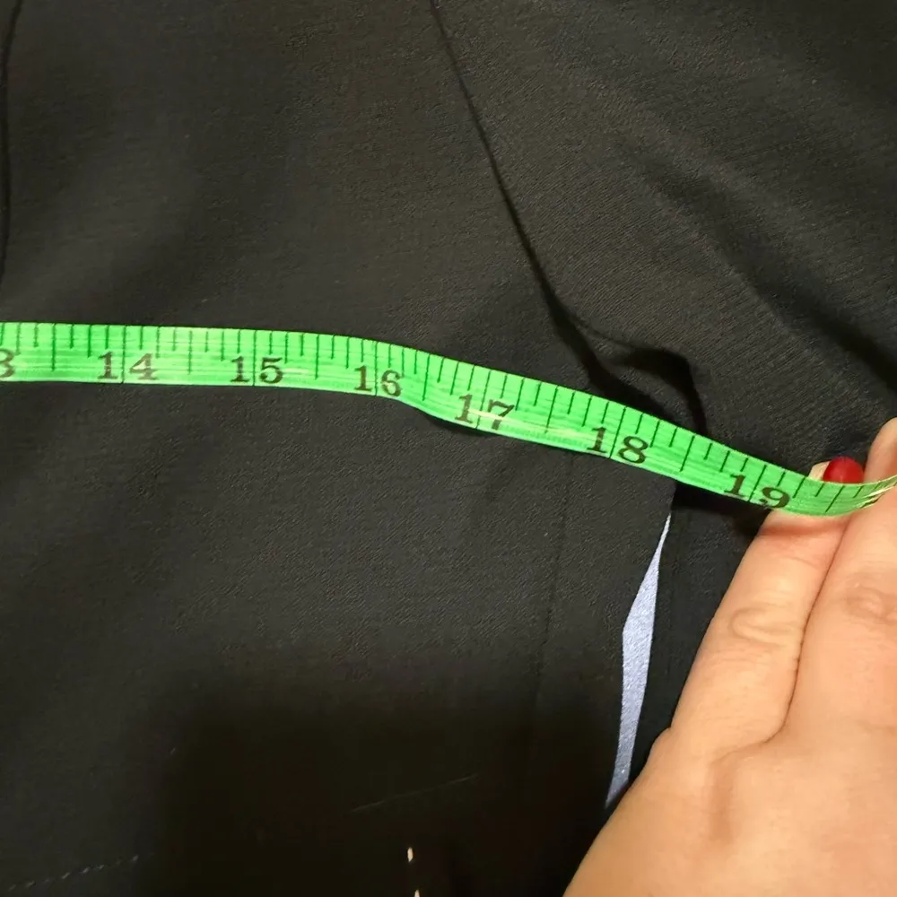 Tahari Black Blazer with White Thread Outline and Gold Piece on Pocket - Image 7