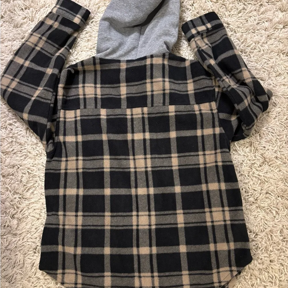 Plaid Long Sleeve Hoodie Size S - Image 10