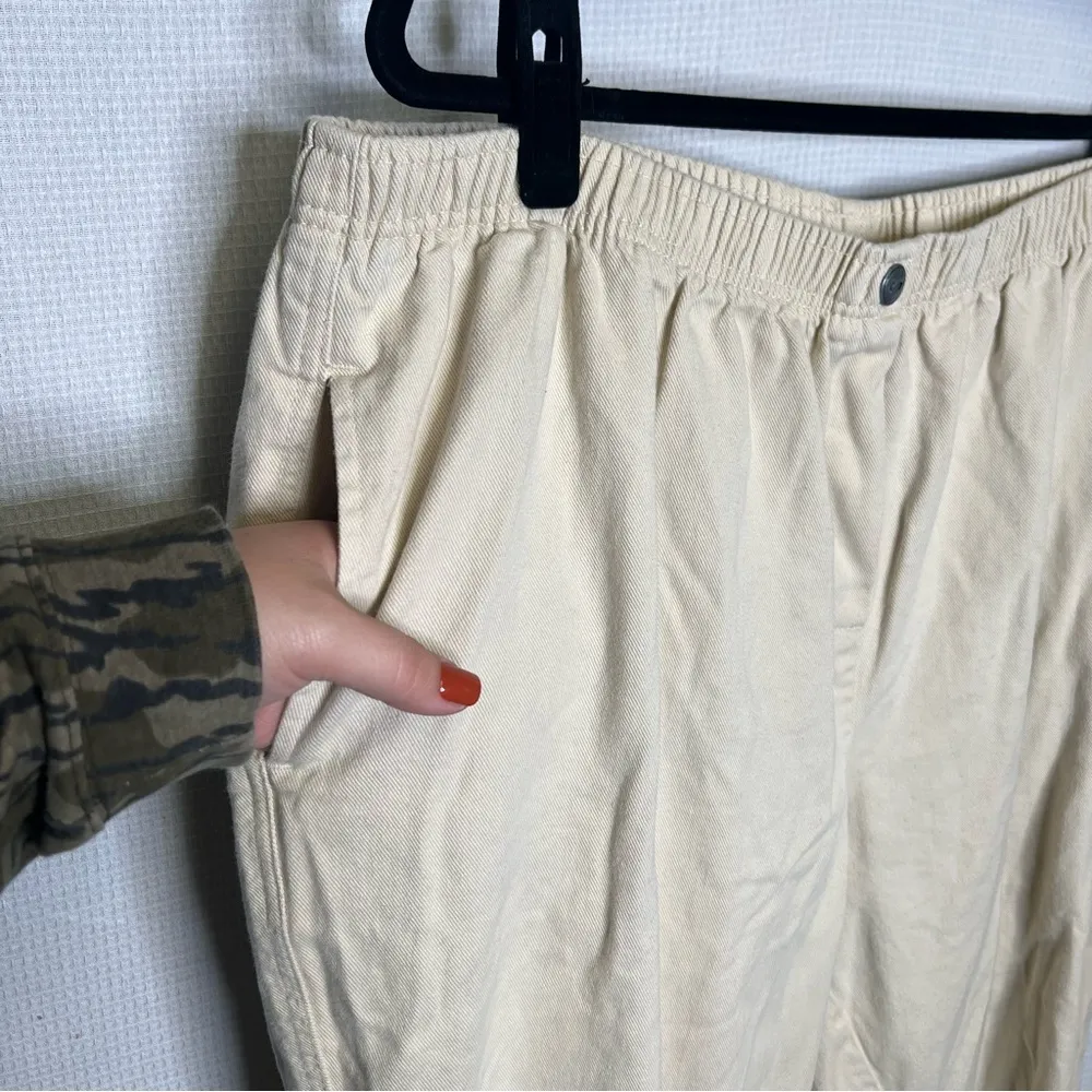 Woman Within‎ | Tan Cream Tapered Pants 26W Stretch Waist - Image 3