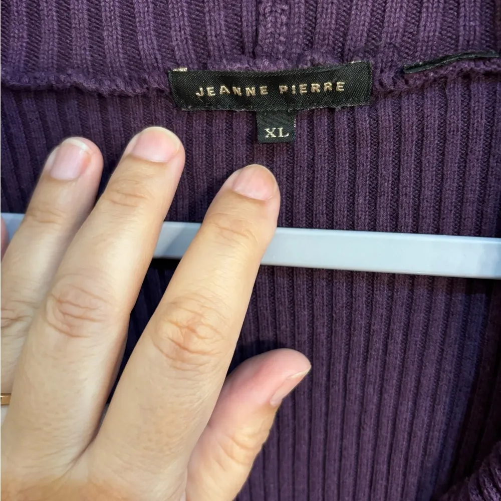 Jeanne Pierrre womens one button flare sleeve cardigan sweater purple XL - Image 3
