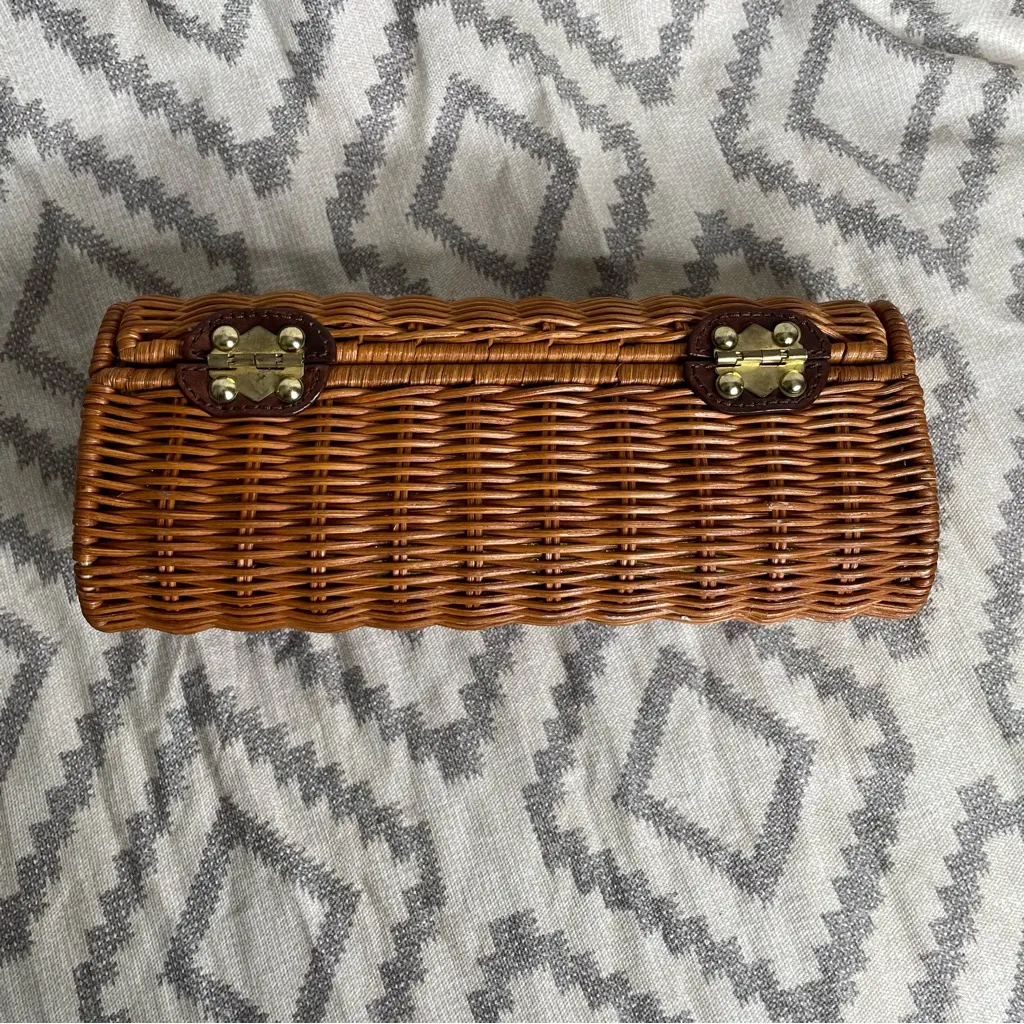 KOTUR wicker clutch Tan - Image 4
