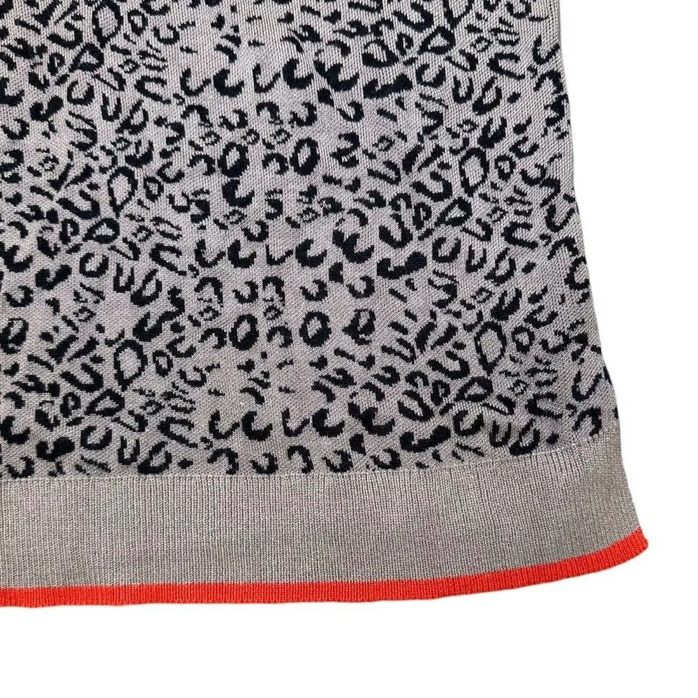 Anthropologie John & Jenn Savanna Leopard Knit Short Sleeve Top XS Orange - Image 7