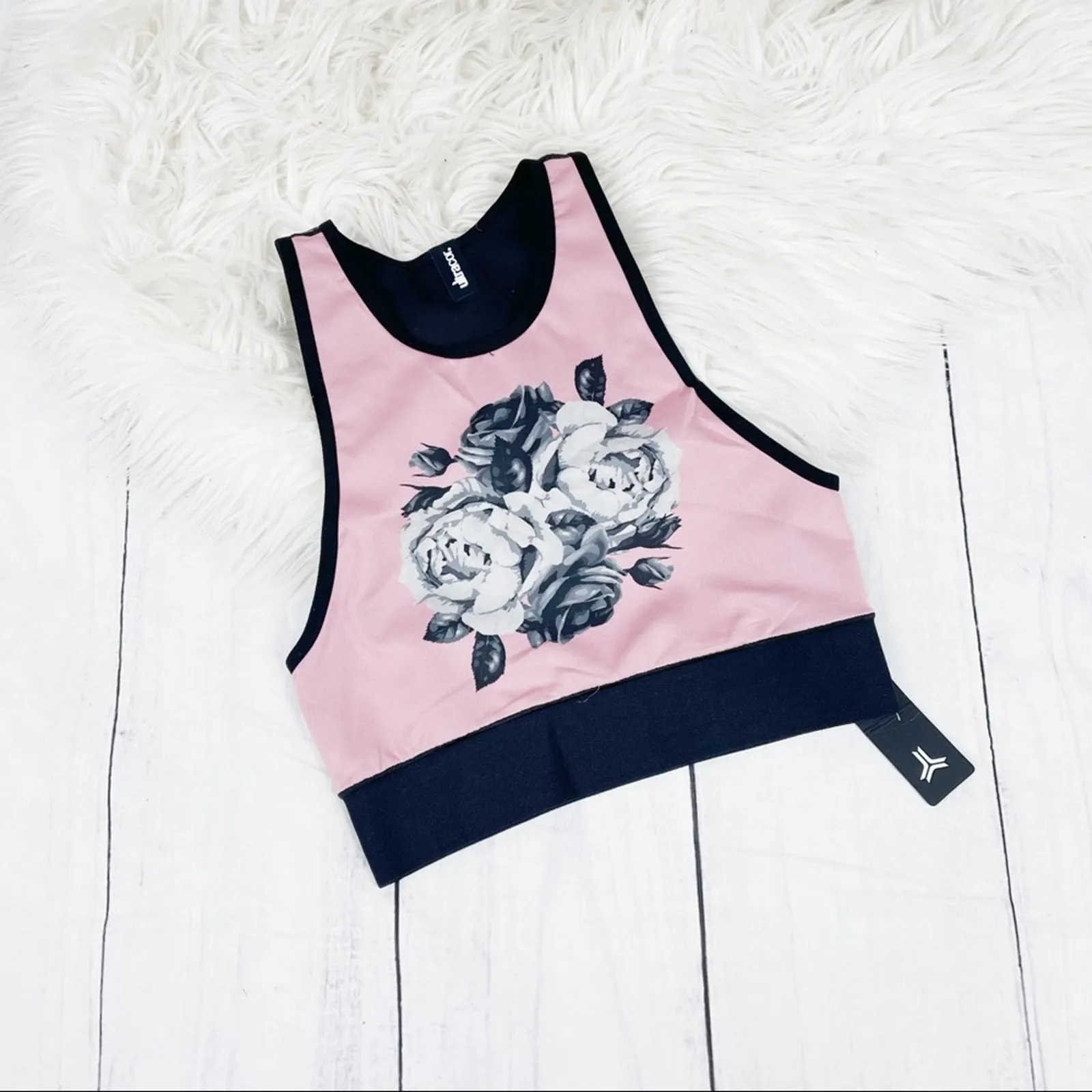 Ultracor The Asltitude Silk Posey Print Crop Top Support‎ Sport Bra XS NEW - Image 3