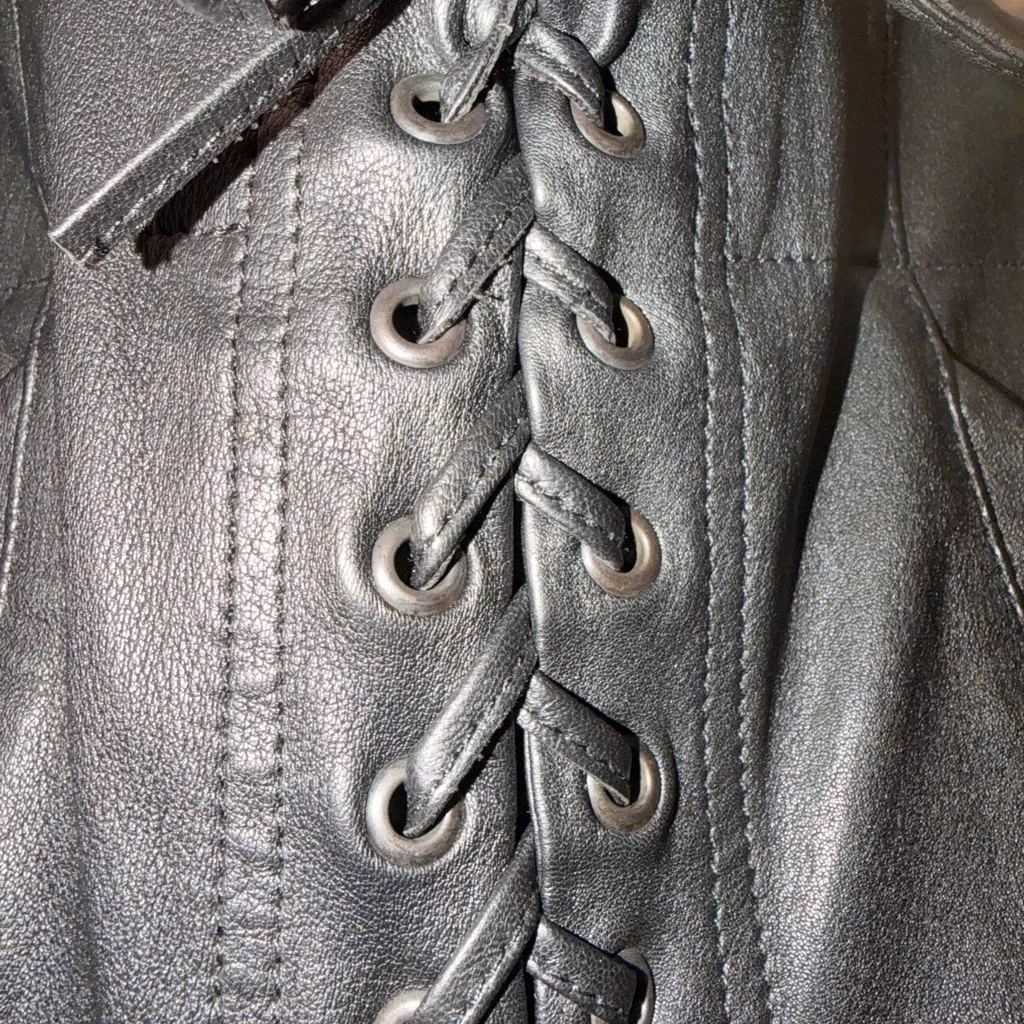 Like New 100% lamb leather kick flare pants - Image 12