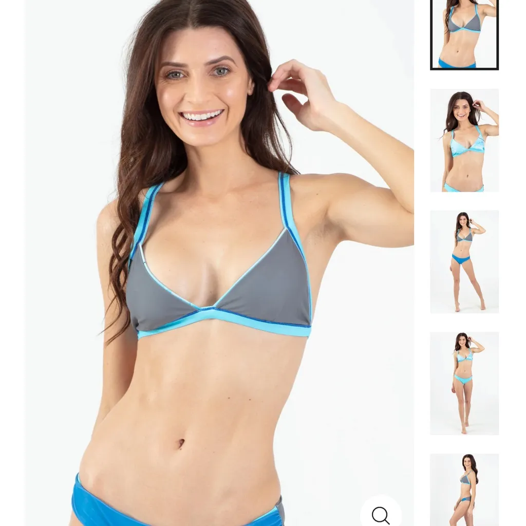 WAVE LIFE women small reversible Blue marlin fishing bikini set top and bottom - Image 10