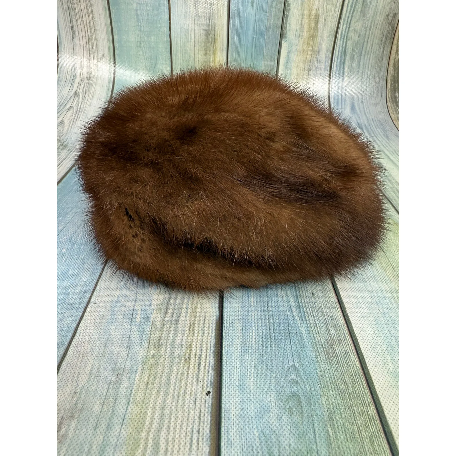 Vincent & Bill Vintage Mink Hat Beret Winter New York Brown Fur 1960 1970 - Image 5
