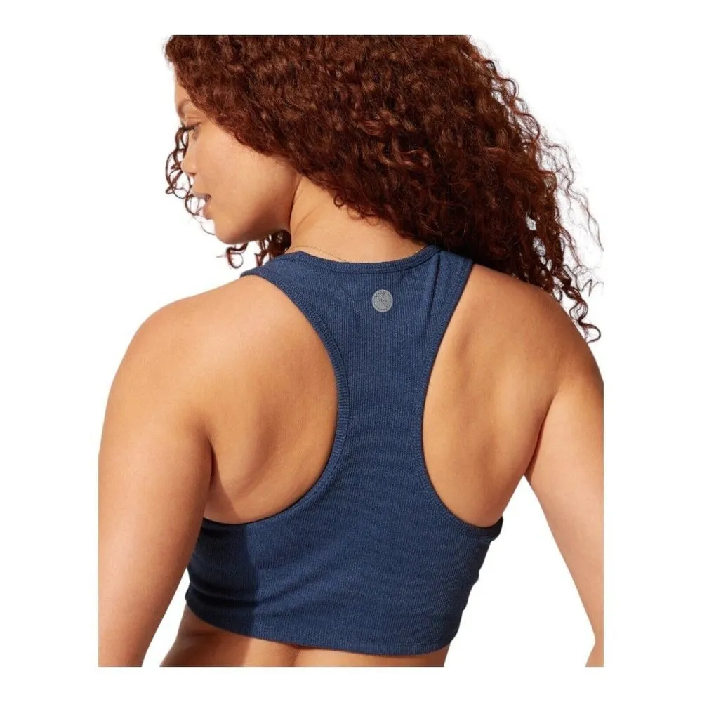 THREADS 4 THOUGHT KENSI RIB SPORTS BRA NAVY‎ BLUE RACERBACK WOMEN XL SHELF BRA - Image 2