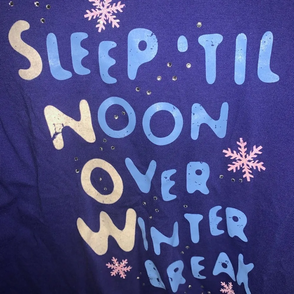 Limited Too Girls ‘Sleep TIL Noon’ TShirt Sz 18 baby tee Y2k - Image 2