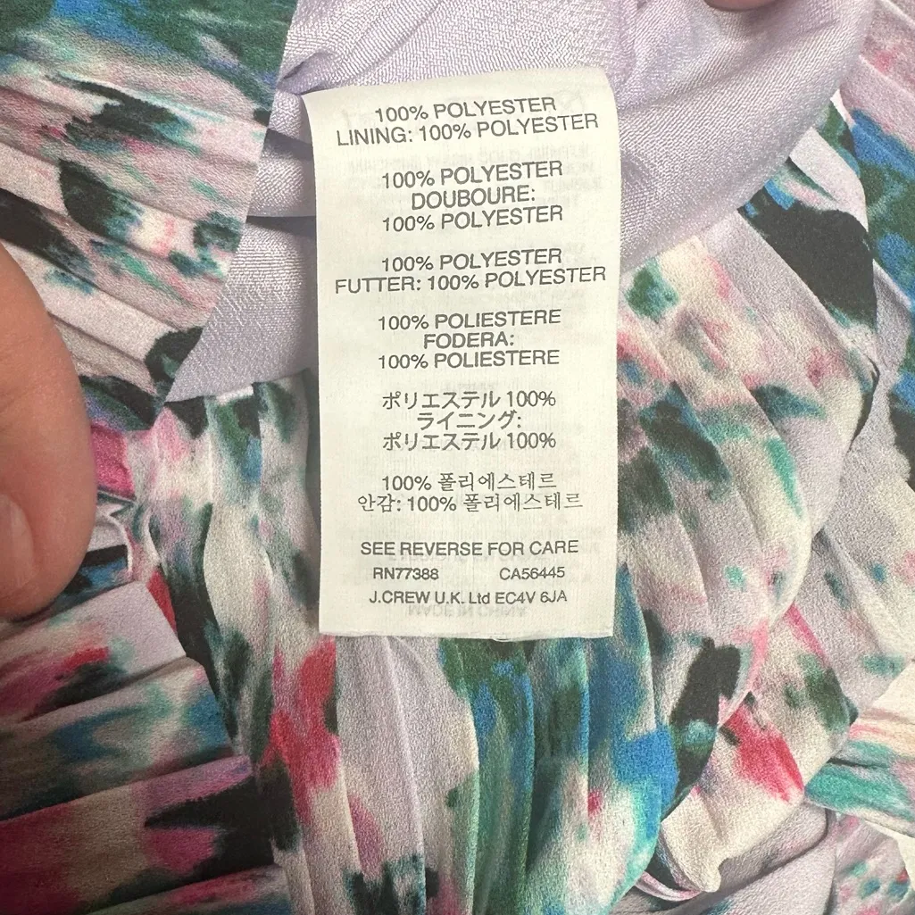 J. Crew Pleated Two Tier Watercolor Mini Skirt Women’s Size 4 - Image 4