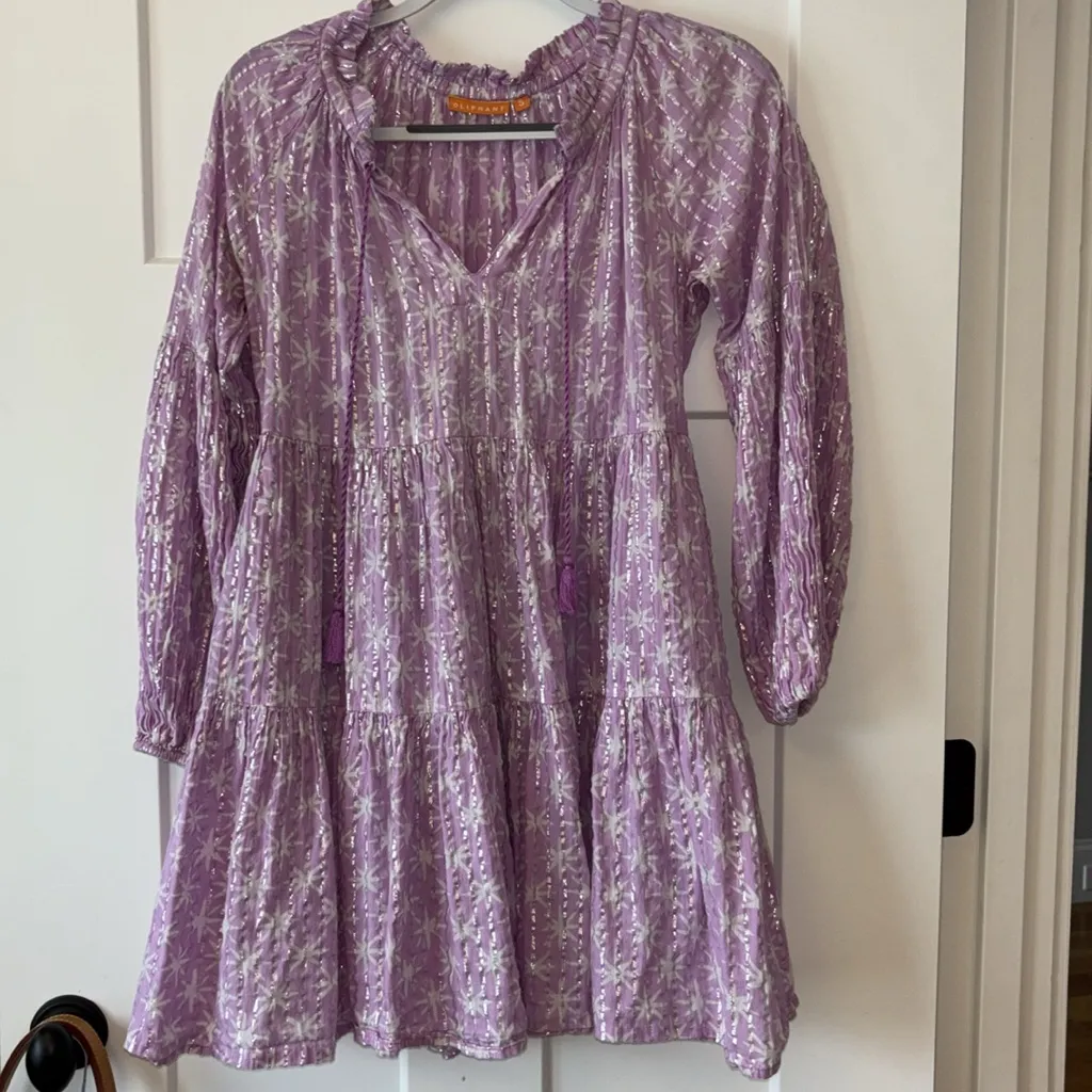 Tuckernuck Oliphant Virgo Lilac Balloon Sleeve Dress - Image 4