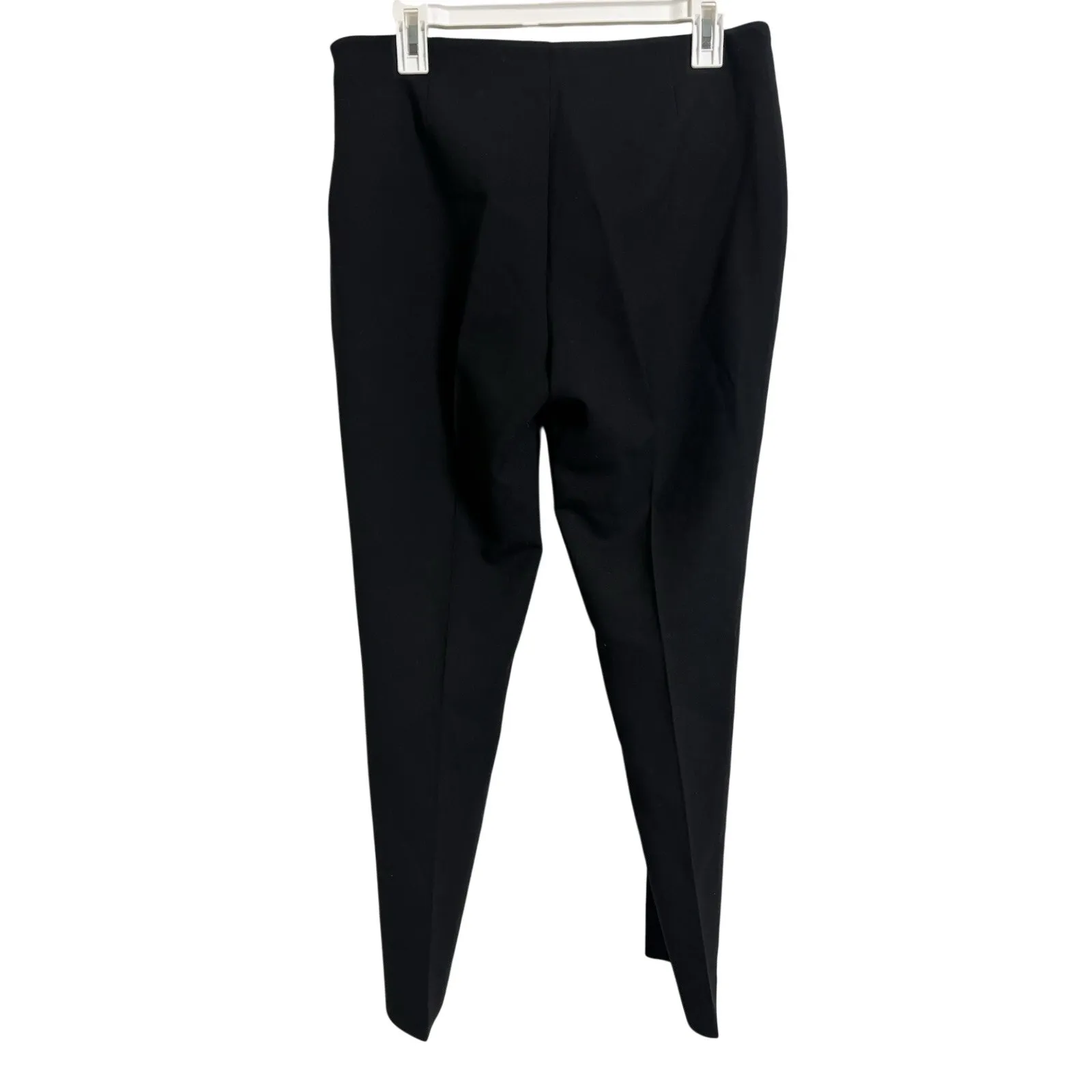 Lauren Ralph Lauren Wool Black Flat Front Straight Pants Size 8 Classic Stretch - Image 2