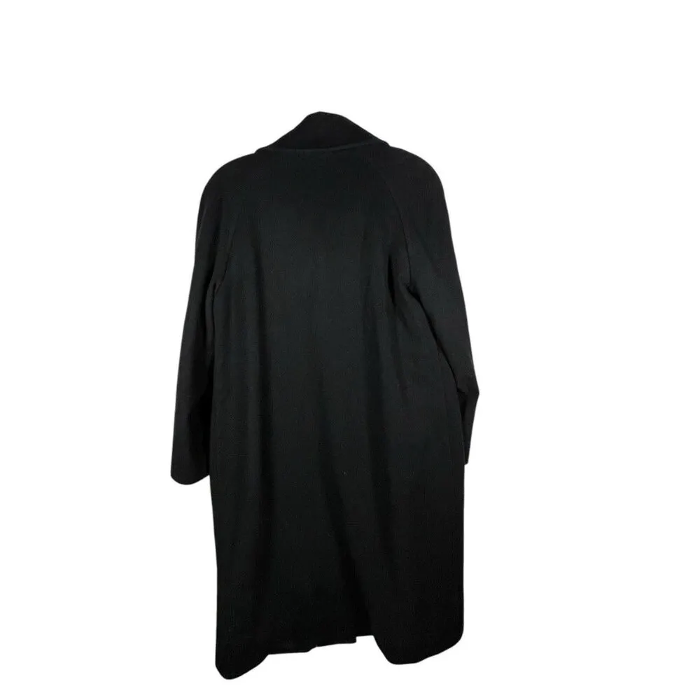 PENDLETON Warm WOOL/CASHMERE TRENCH COAT Long Black Winter Jacket Womens Size 10 - Image 3