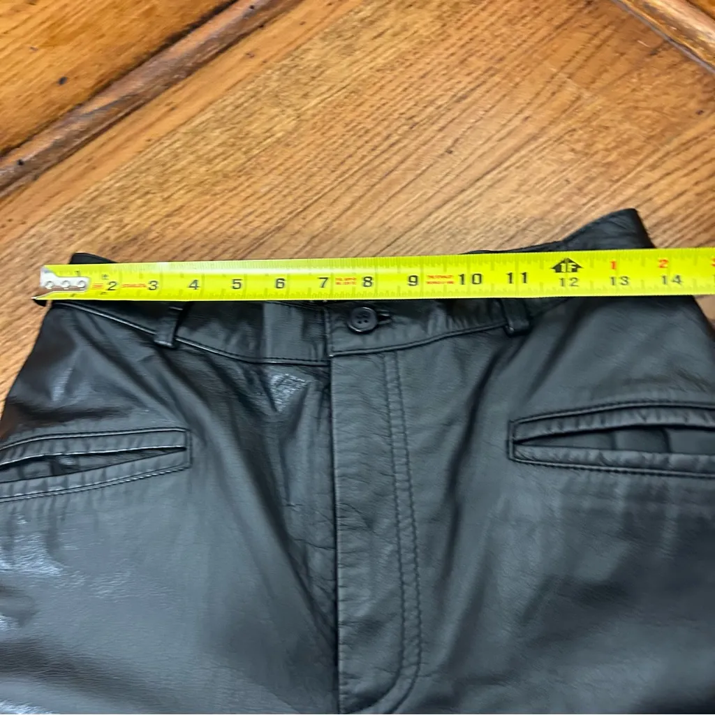 VTG 80’s Black Leather E Style High Waisted Straight Leg Pants Size 10 - Image 11