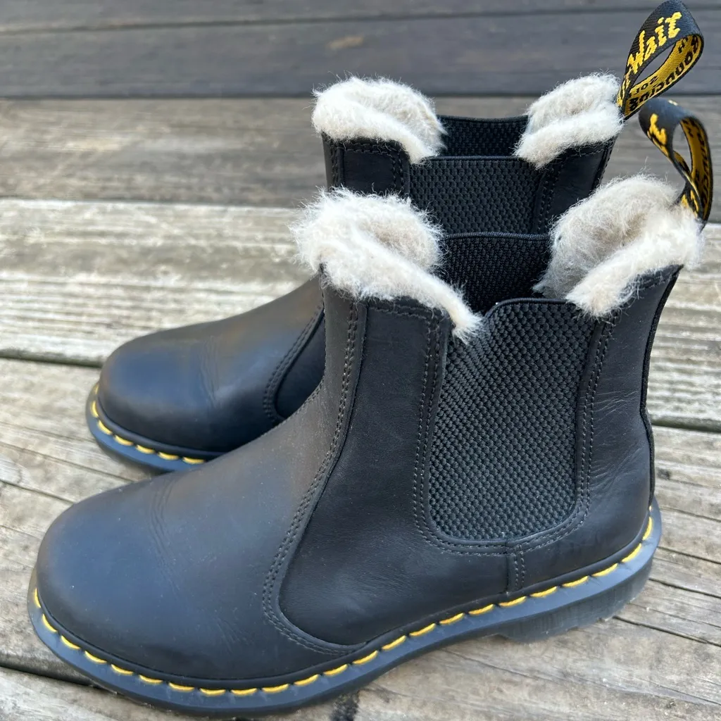 Dr. Martens Black Boots with Cream Lining(used gently) - Image 4