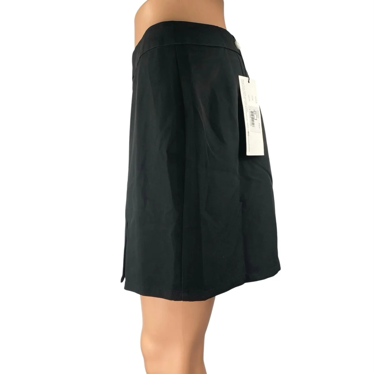 NEW SNDYS Fern Women's Black High Waisted Front Slit Zipper Mini A - Image 2