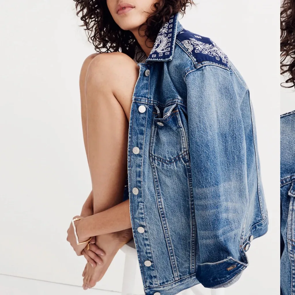 Madewell M Womens B Sides™ Oversized Jean Jacket: Bandana Edition - Image 3