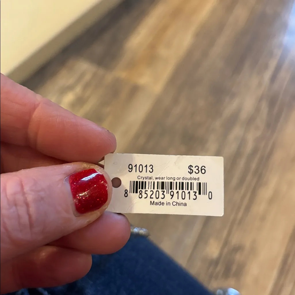 Cookie Lee NWT  Silver Crystal Long Necklace - Image 4