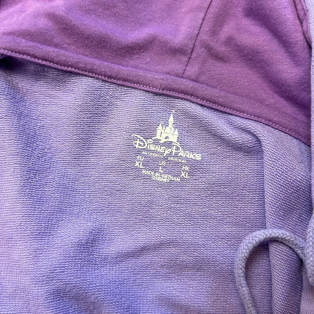 AUTHENTIC DISNEY PARKS EXCLUSIVE PURPLE PRINCESS ZIP UP HOODIE - Image 2