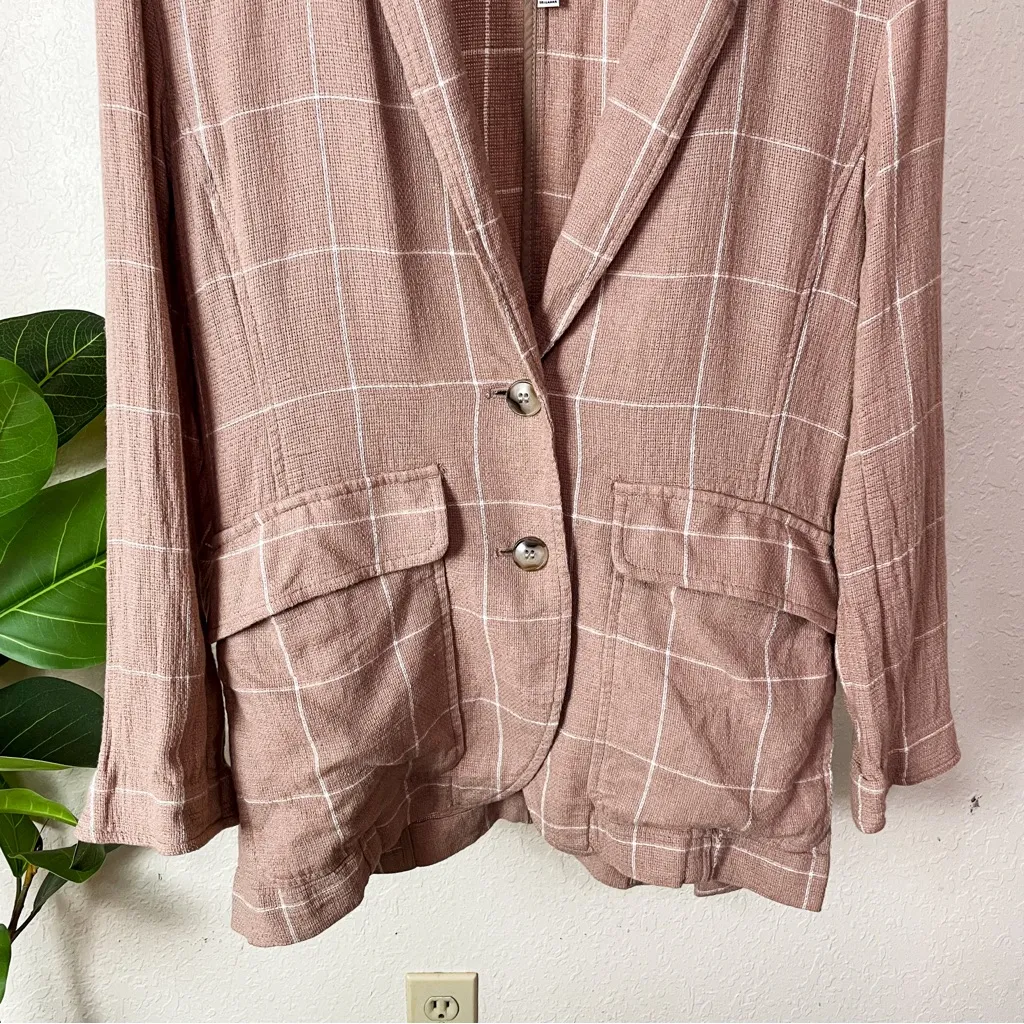 Madewell Breezewoven Larsen Blazer in Windowpane Size XS in Sandstone - Image 5