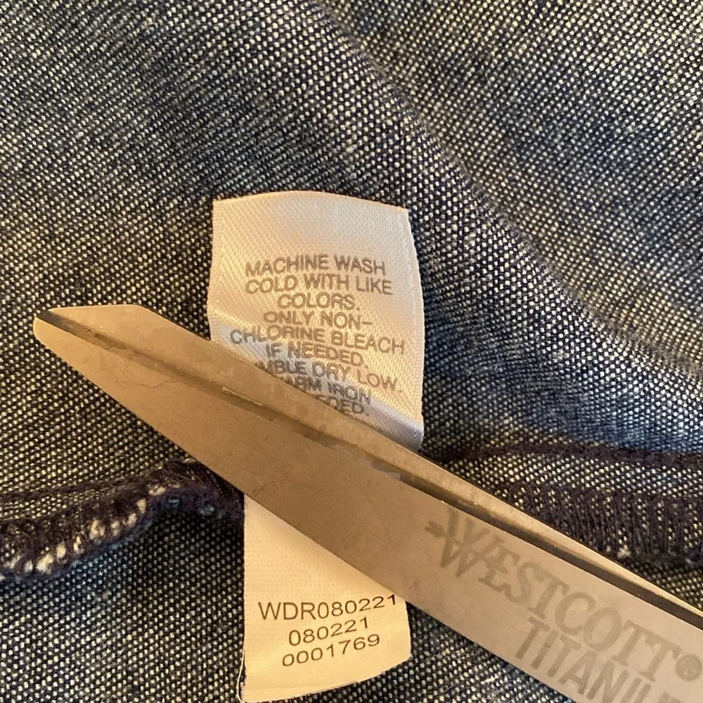 J Jill Denim Soft Blue Long Sleeve Collar Shirt Dress with Pockets Size XS - Image 5