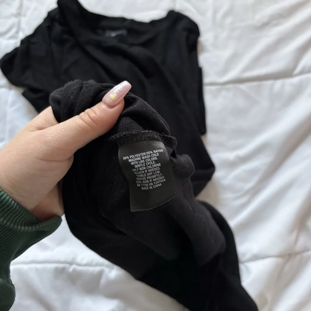 Mossimo Womens Size Small Short Sleeve Dress Black Lightweight Crew Neck Beach - Image 6