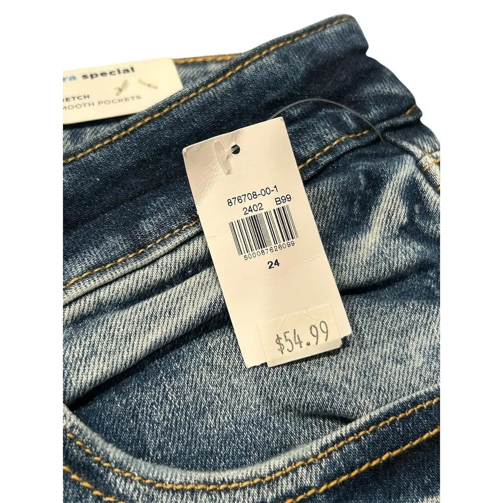 Old Navy Jeans Womens Plus Size 24 3X OG Straight High Rise Straight Distressed - Image 8