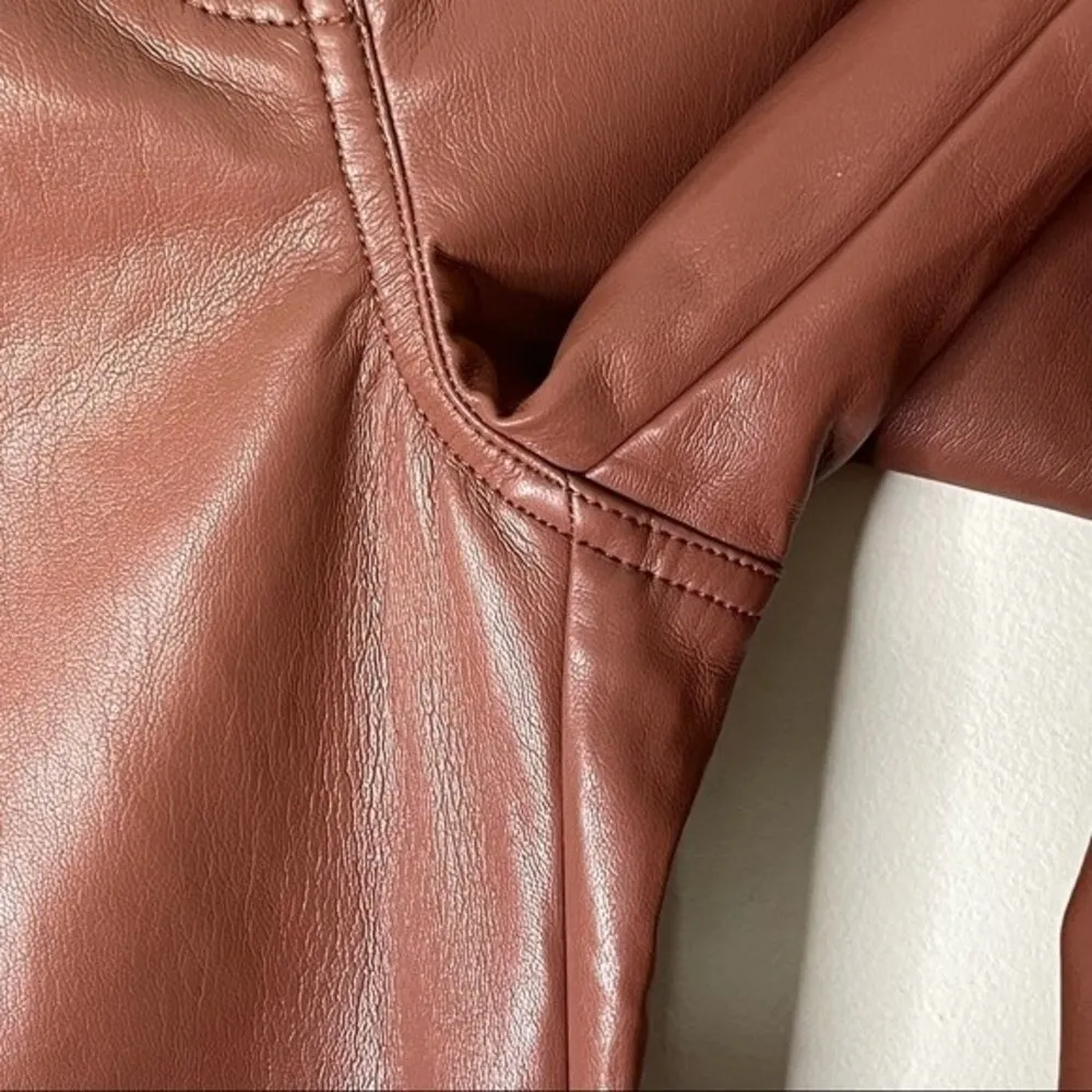 Aritizia Wilfred Melina Vegan Leather Pants In Cognac Brown Women’s Size 2 - Image 8