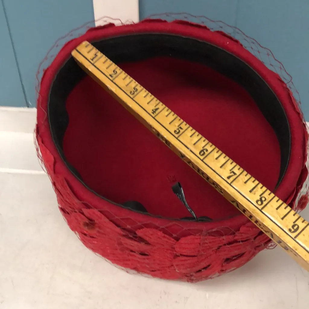 August Silk 100%‎ wool dark red hat - Image 8