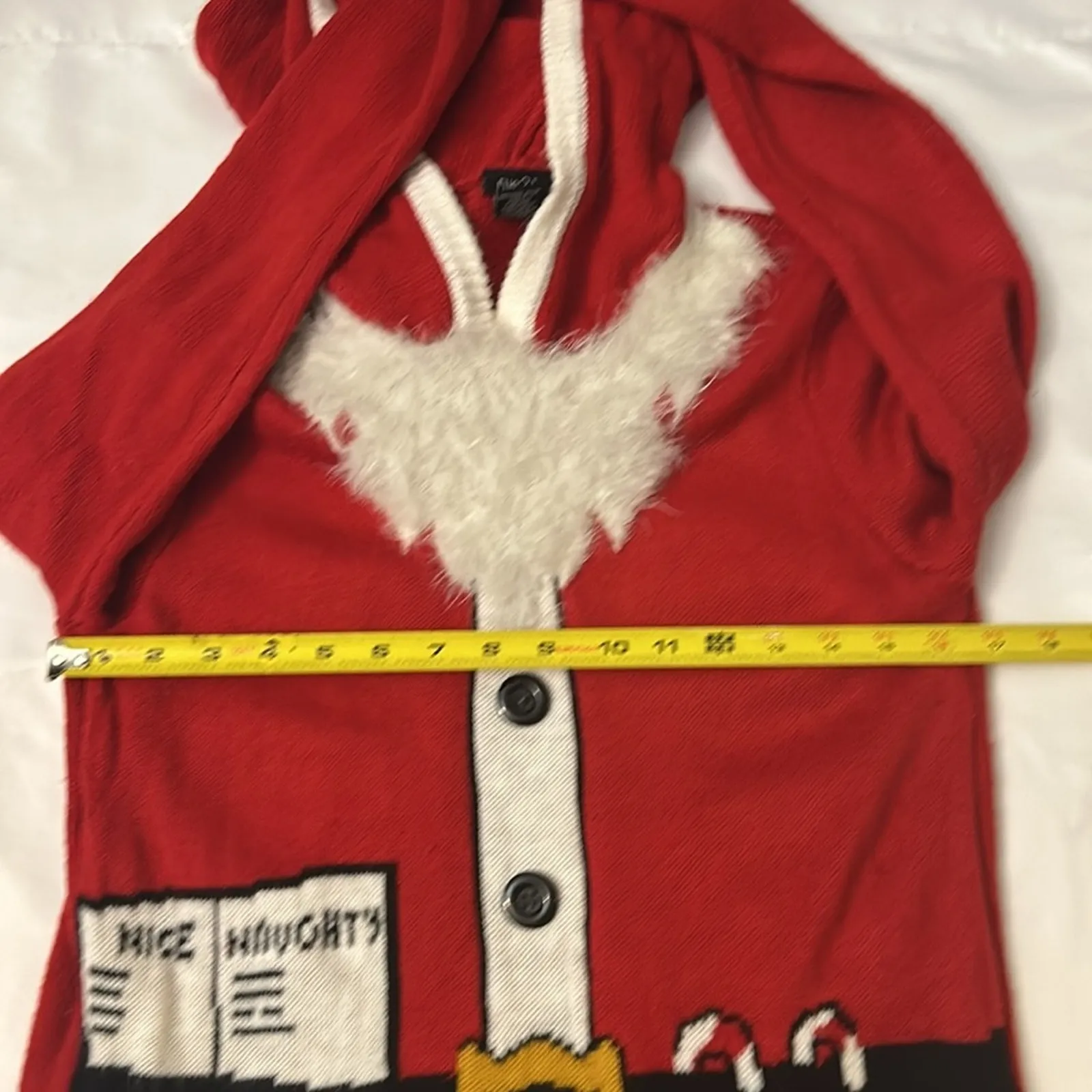 Rue21 Red/Black Holiday Christmas Santa Hooded Ugly Sweater S Cosplay Kidcore - Image 5