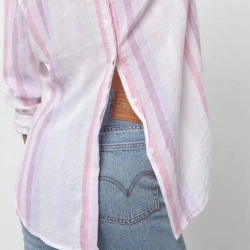 RAILS Sydney Sahara Stripe‎ Button Down Top w/ Split Back - S - Image 13