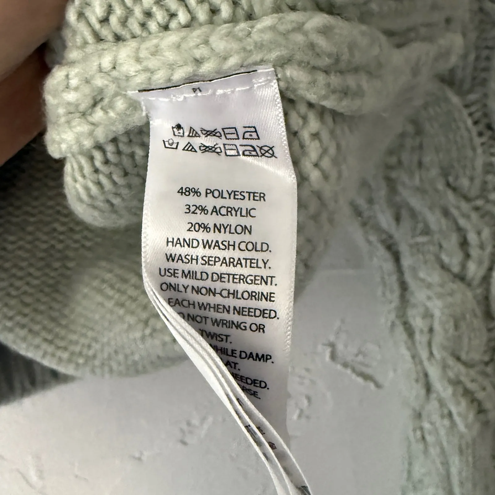 Jessica Simpson Cable Knit Sweater‎ Green Pullover Soft Coquette Fisherman - Image 7