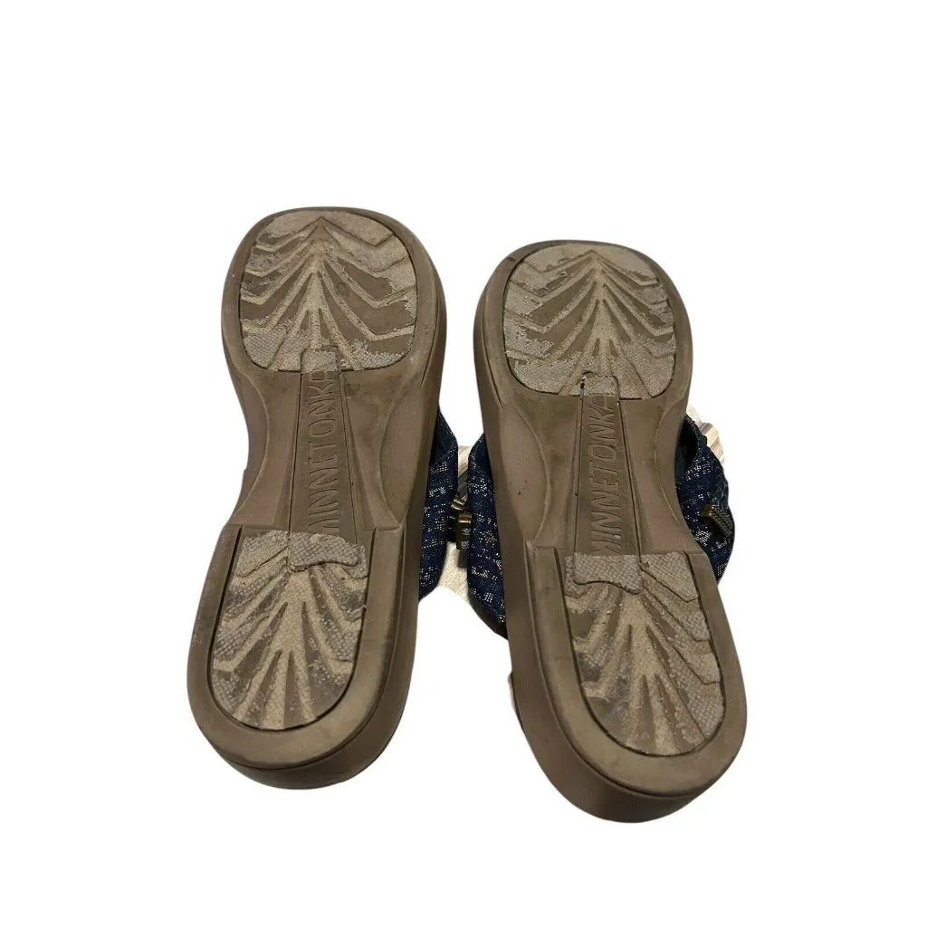 Minnetonka Moccasins‎ Silverthorne Sandals Womens 11Flip Flop Thong Pewter - Image 5