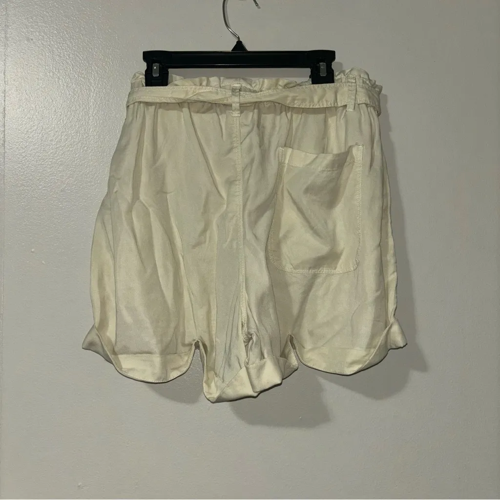 Aerie High Waist Cream Shorts with Tie Front - Image 3