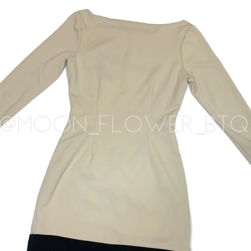 Amy Matto New York Black Tan Long-sleeve Dress - Image 3