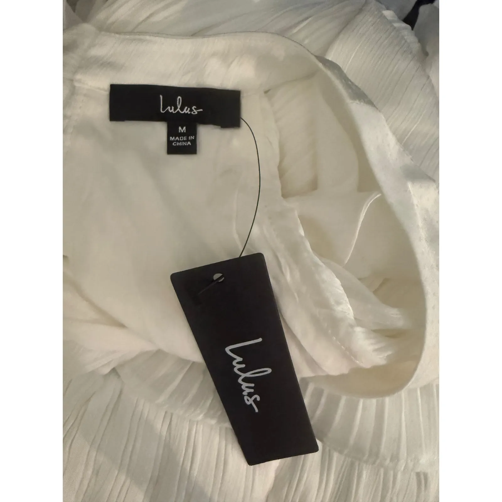 Lulus White Pleated Ruffle Mini Dress‎ Halter Tie Back Sleeveless Party - Image 5