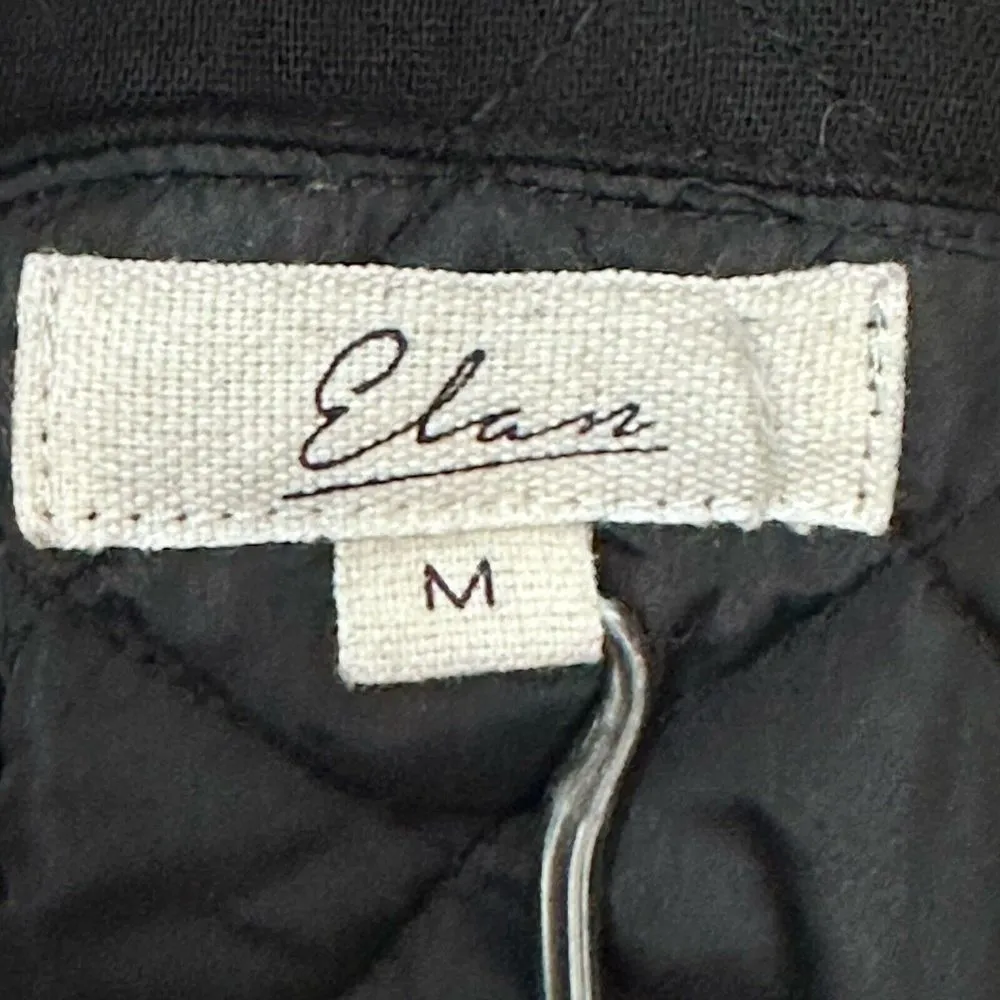 Elan  Quilted Jacket‎ Women's Size Medium Black Pockets Button Up - Image 8