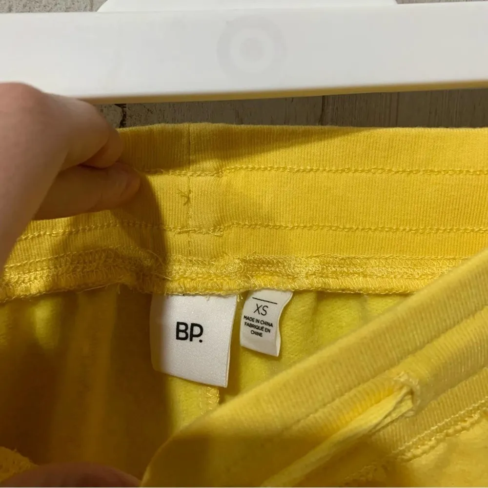 BP Yellow Drawstring Comfy Sweat Lounge Shorts Pockets - Image 7