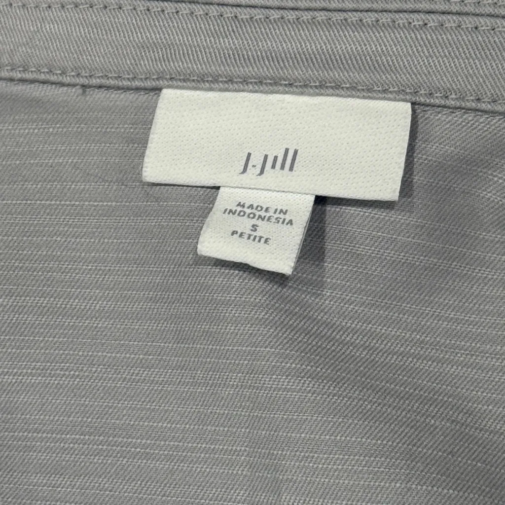 J. Jill Slub Chino Military Jacket Light Zinc color size S Petite Silver - Image 8