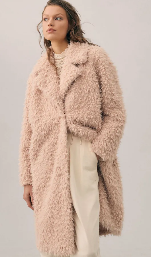 Link Pink Anthropologie Fur Duster Coat - Image 2