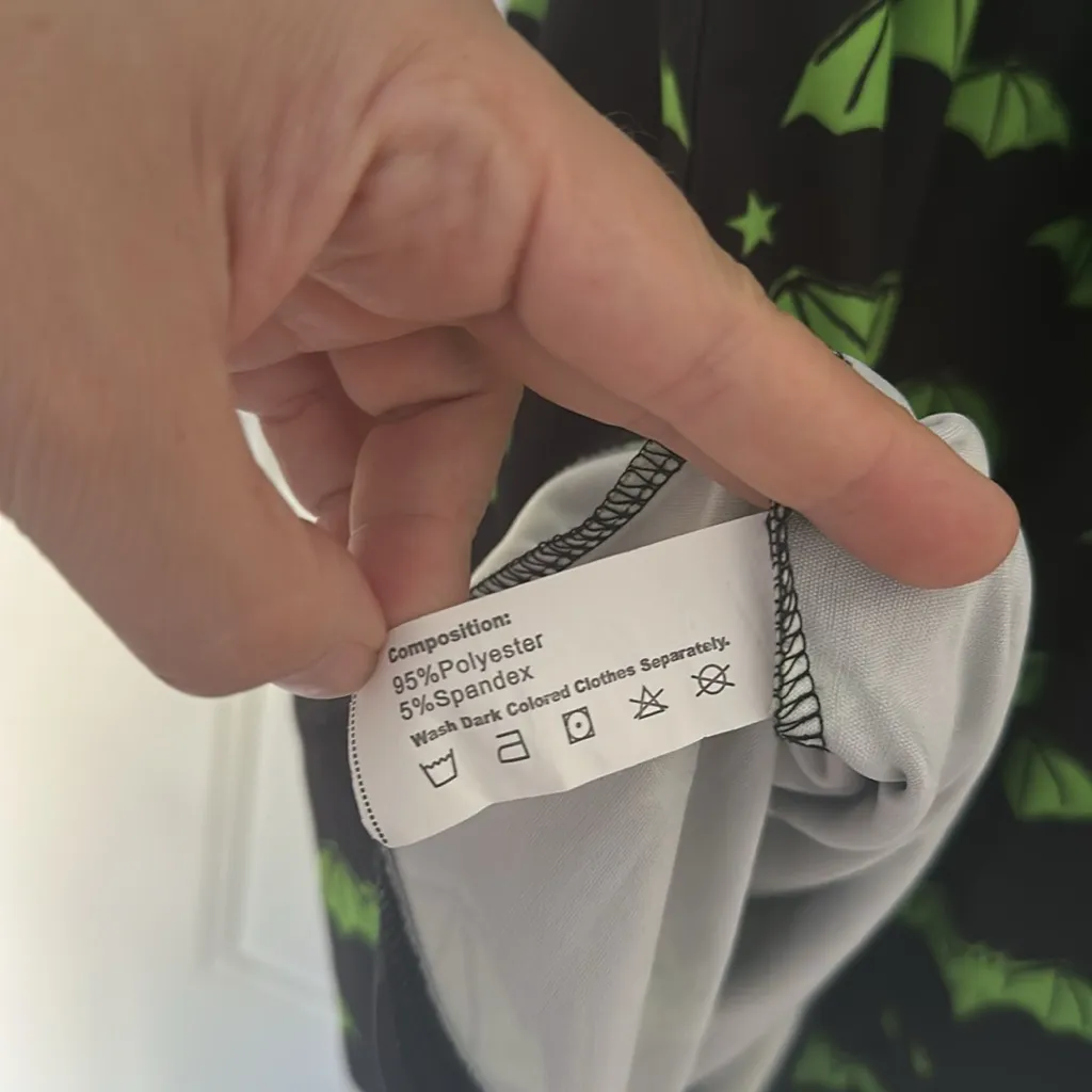 Rosegal Bat Halloween Pin Up Goth Dress Black/Green Plus Sz 5X Black - Image 9