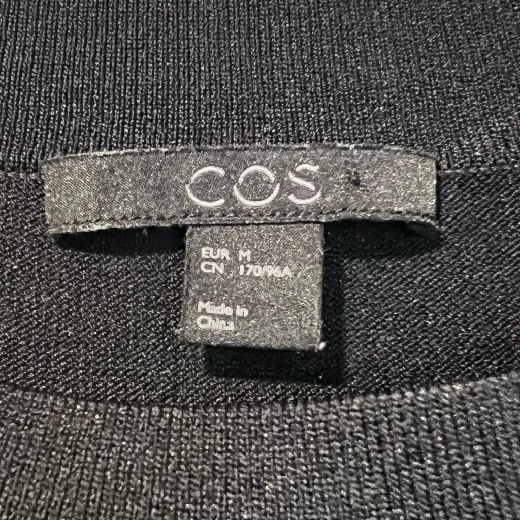 COS  Black Top with White Pleated Cuffs - Image 3