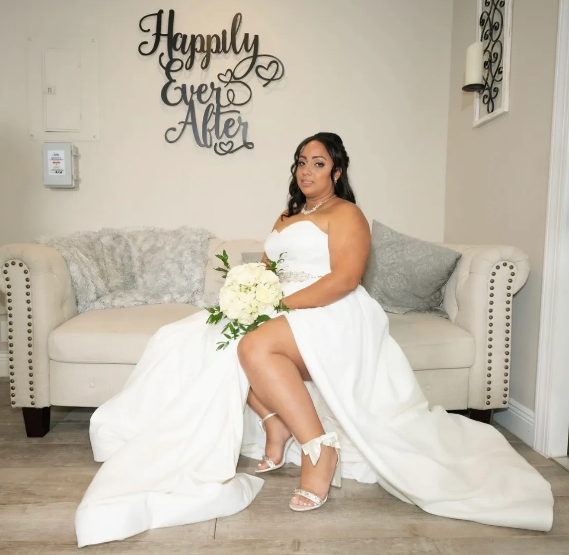 Wedding Dress David's Bridal Ivory - Image 2