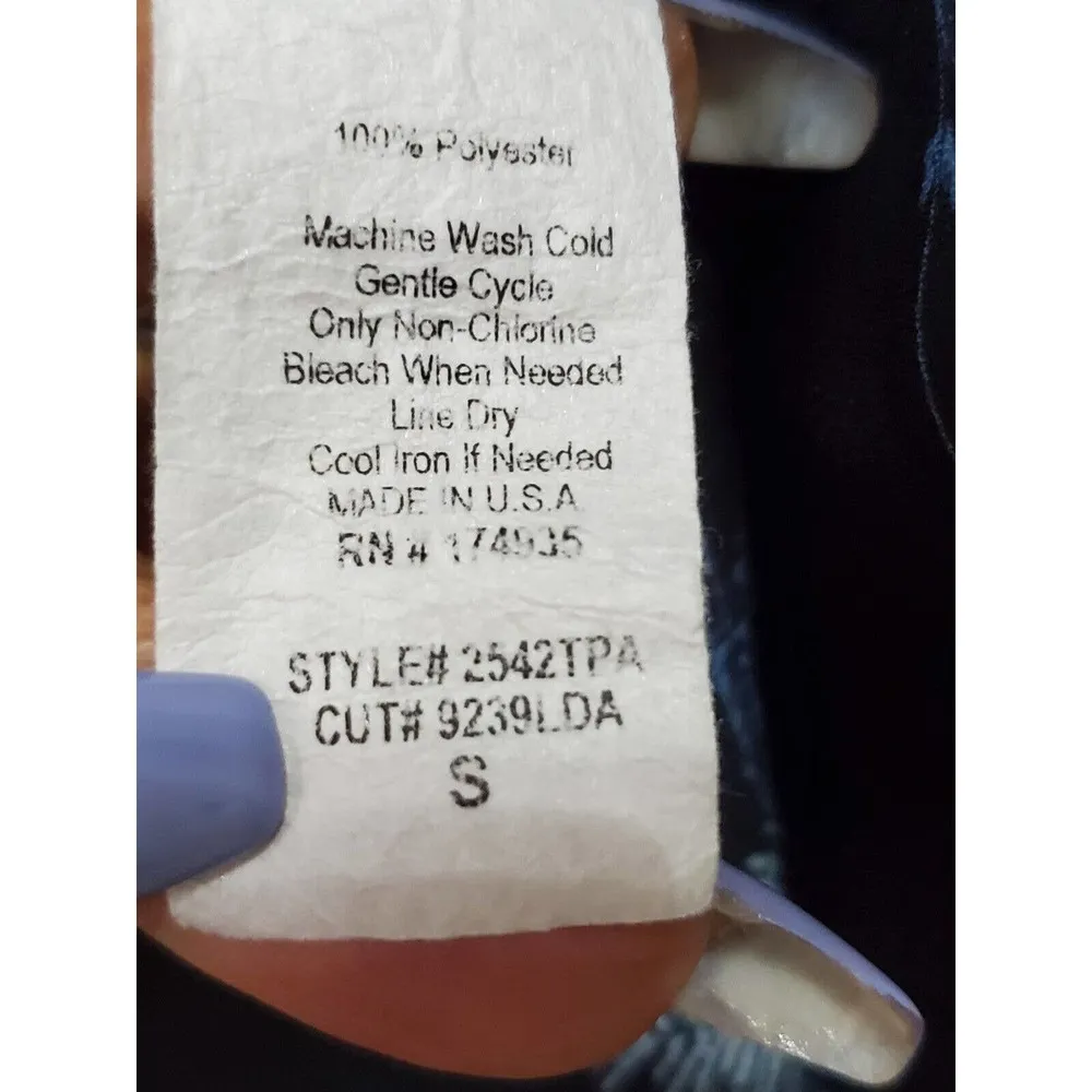 Fab'rik Womens Black Polyester Sleeveless Round Neck Casual Ruffle Top Blouse S - Image 9