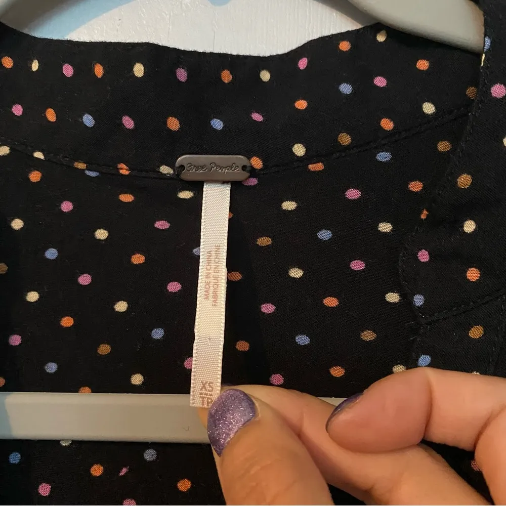 Free People Pippa Short Sleeve Ruched Polkadots Dress Size XS - Image 7