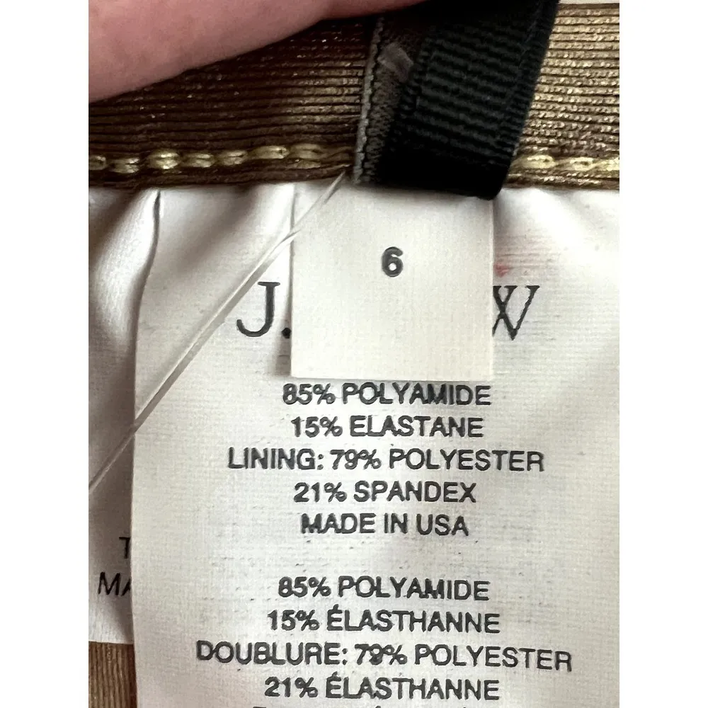 J Crew size 6 metallic gold glamorous strapless  front zip bodysuit brand new - Image 6