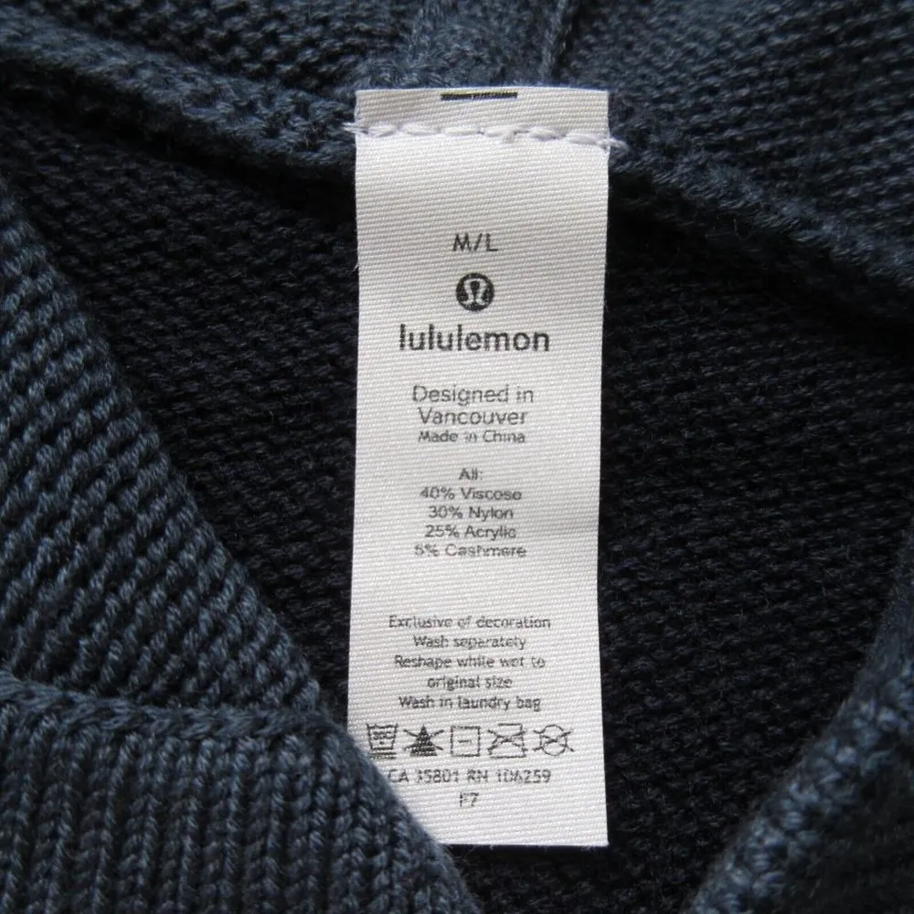 NWT Lululemon Opened Up Poncho in Iron Blue True Navy Knit Sweater M/L $148 - Image 4