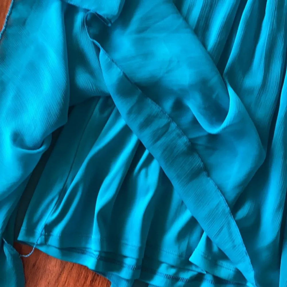 Express Caribbean Blue Beaded Trapeze Dress Formal Cocktail Bubble Gown Size XS - Image 5